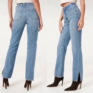 Good American Blue Straight Leg Jeans